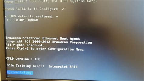 pcie training error integrated raid.